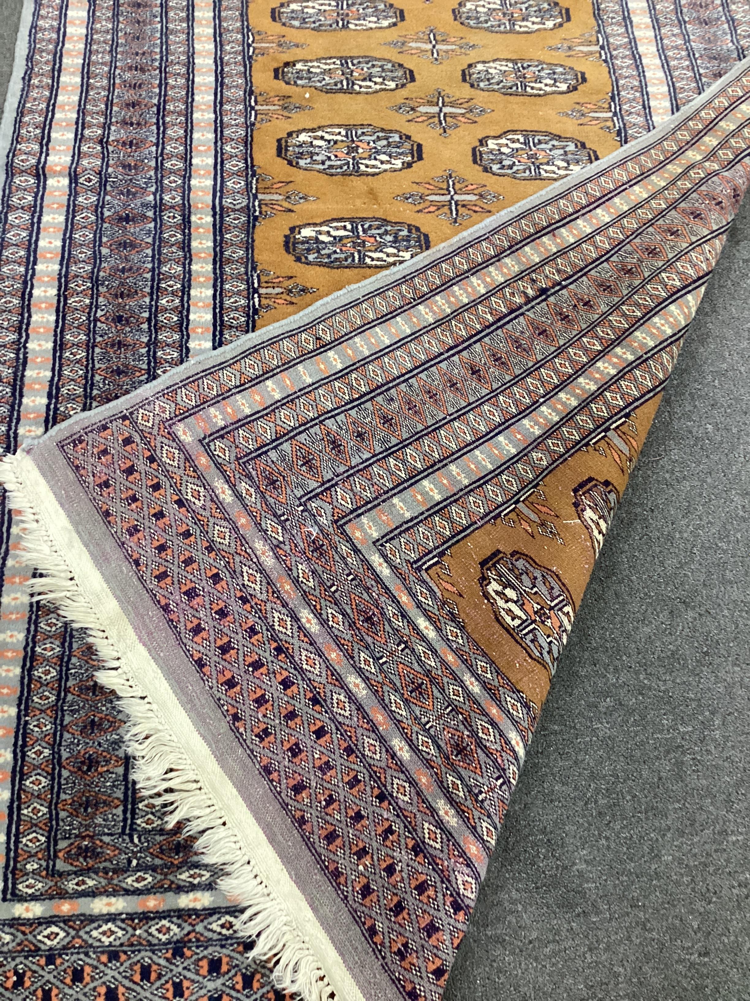 An Afghan red ground rug and a Bokhara gold ground rug, largest 180 x 121cm